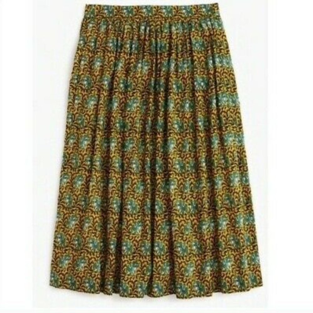 Ratti for J.Crew Elephant Cotton Midi Skirt